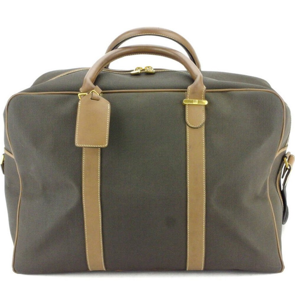 dunhill Boston bag PVC x leather Authentic used